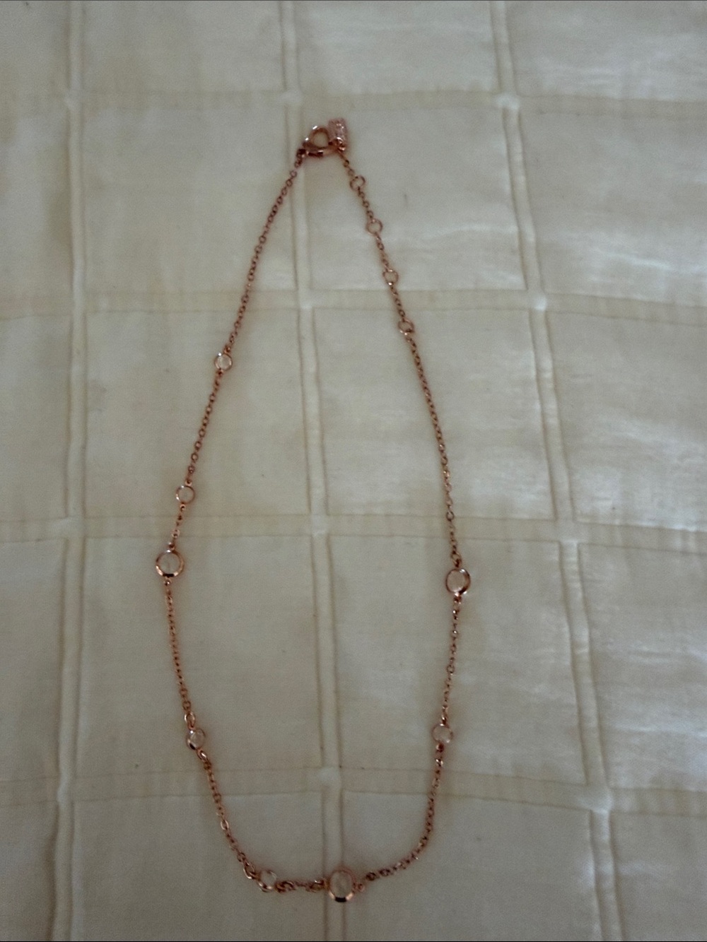 Rose Gold Heart Clasp Necklace with Charm